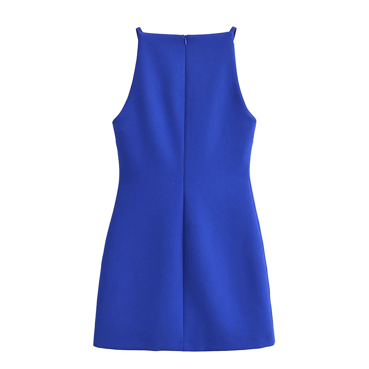 Elegant Off Shoulder Halter Mini Dress for Women with Bright Red and Classic Blue Options, Perfect for Summer Parties and Casual Wear