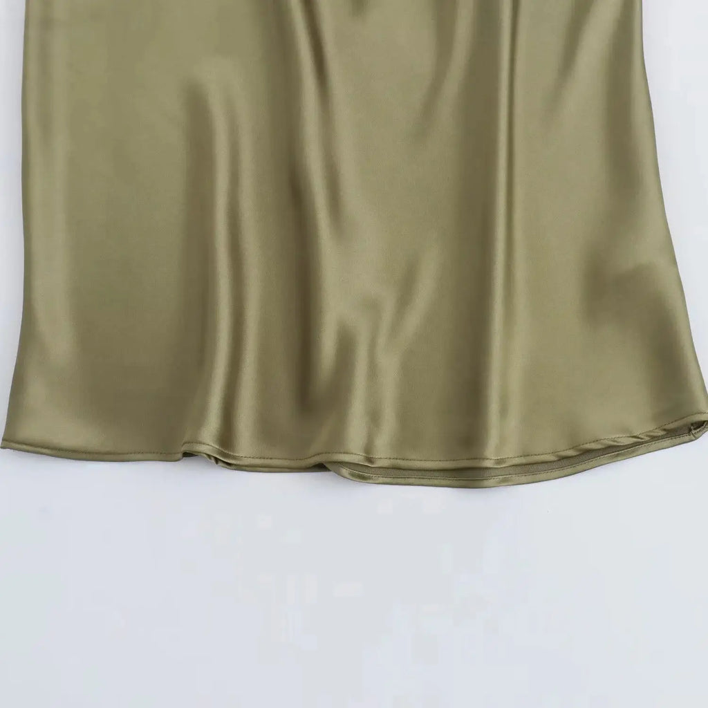 Elegant Satin Long Dress for Women Summer Slip Midi Dress Sleeveless Evening Party Dress Sophisticated Female Evening Wear