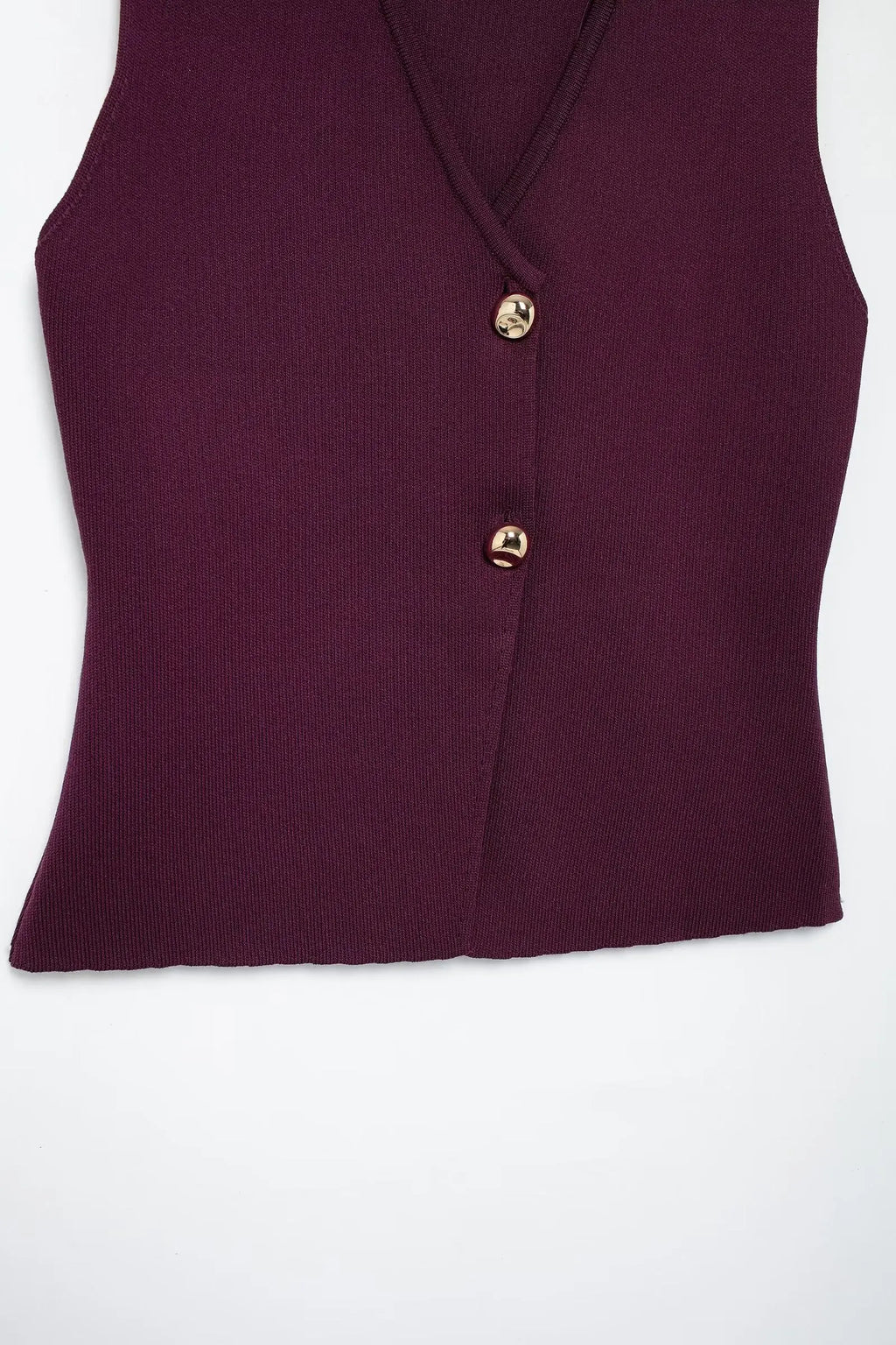 Women Two Piece Knit Vest and Side Zipper Midi Skirt Set Sleeveless V Neck Button Detail Stylish High Street Outfit for Ladies