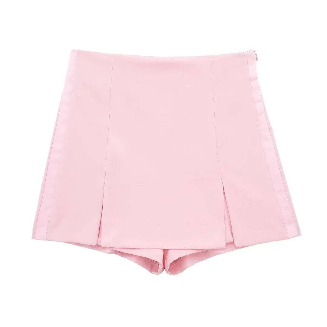 Elegant Two-Piece Women's Outfit Featuring Unique Tight Bra Shorts and Slim High Waist Skirt with Stylish Flip Spliced Tube Corset Top