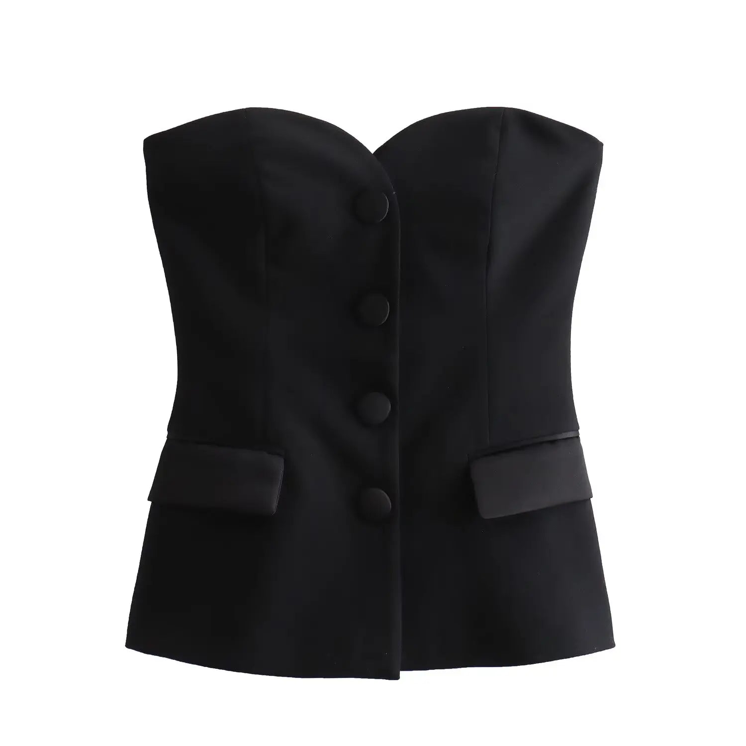 Elegant Two-Piece Women's Outfit Featuring Unique Tight Bra Shorts and Slim High Waist Skirt with Stylish Flip Spliced Tube Corset Top