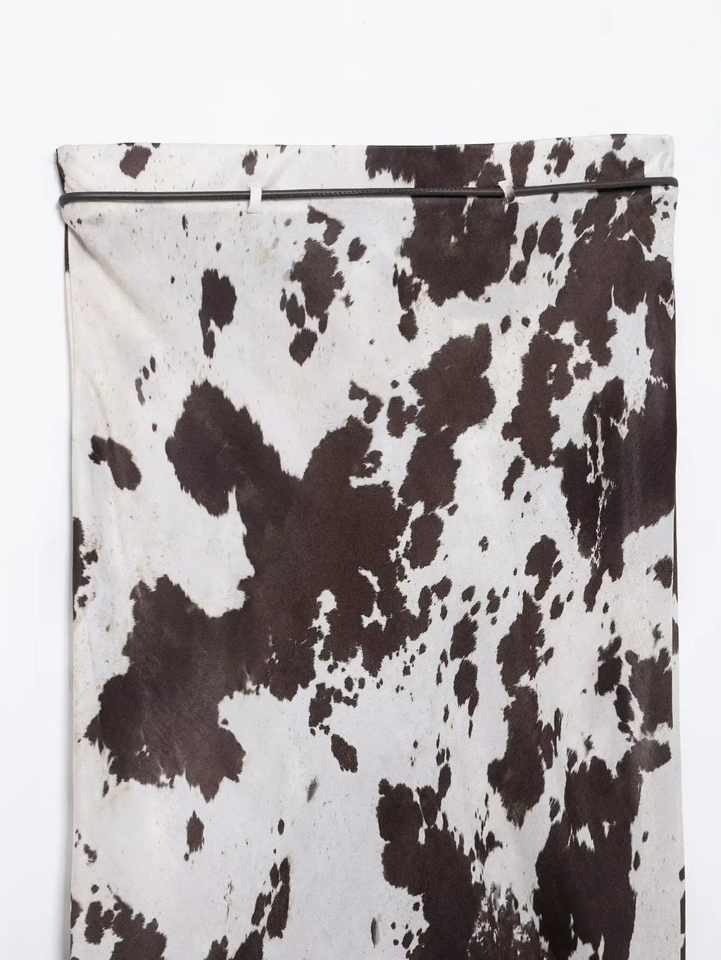 Women's Animal Print Silk Satin Midi Skirt and Casual Long-Sleeve Single-Breasted Blouse Two-Piece Set