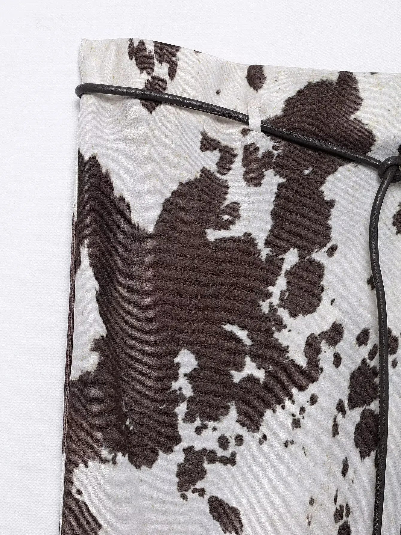 Women's Animal Print Silk Satin Midi Skirt and Casual Long-Sleeve Single-Breasted Blouse Two-Piece Set