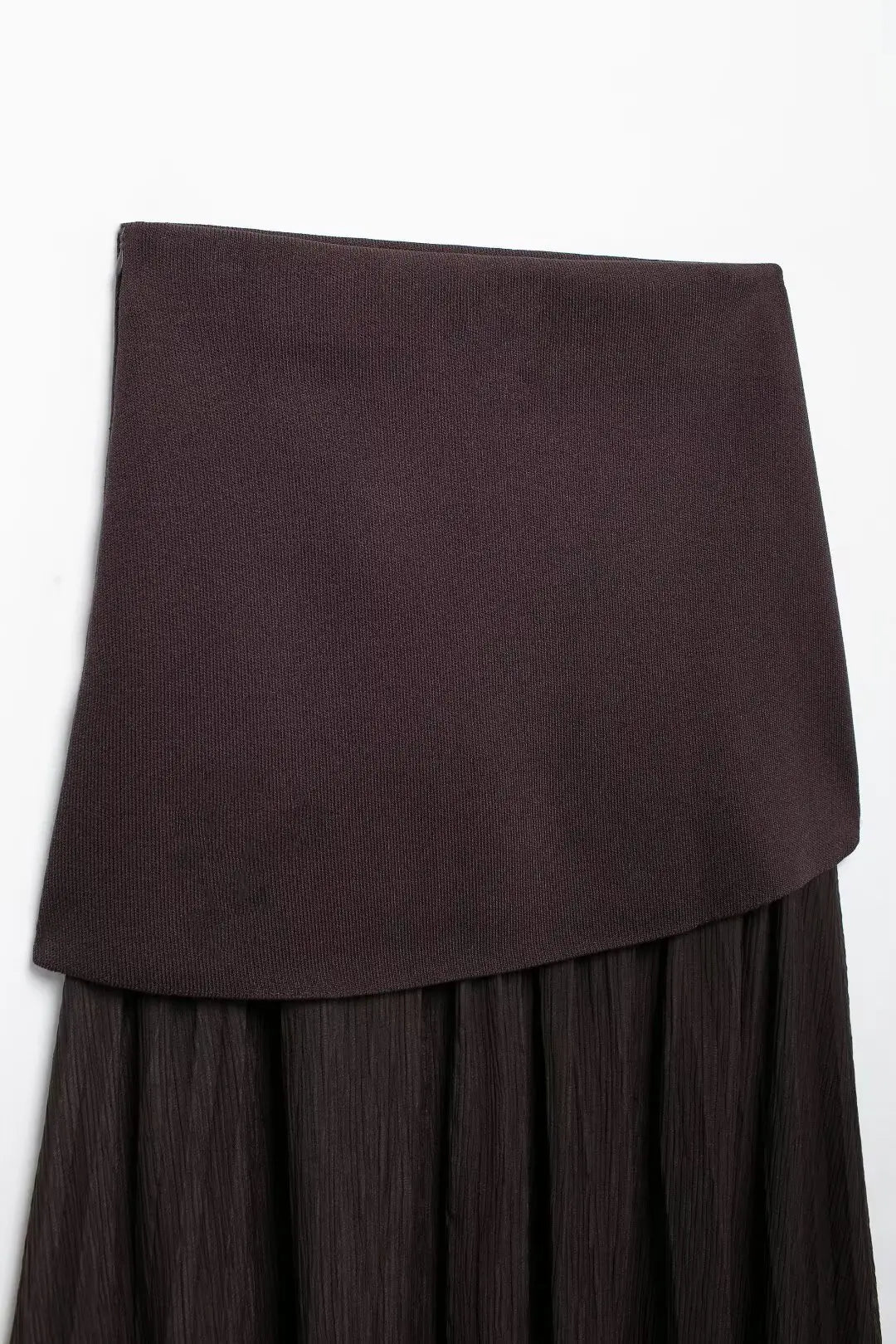 Elegant Women Brown Vest and Pleated Midi Skirt Set Chic Spring Summer Fashion in Beige and Wine Red