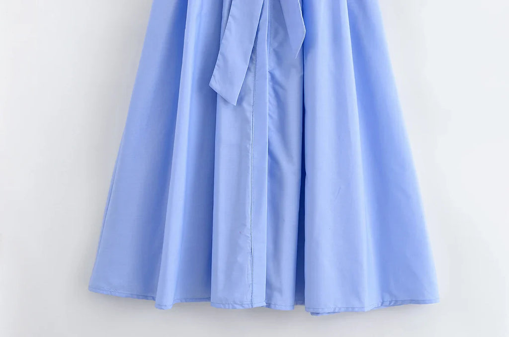 Women's Romantic Red Belted Dress with Lapel Pockets Long Dress for Spring and Summer Elegant Casual Holiday Wear