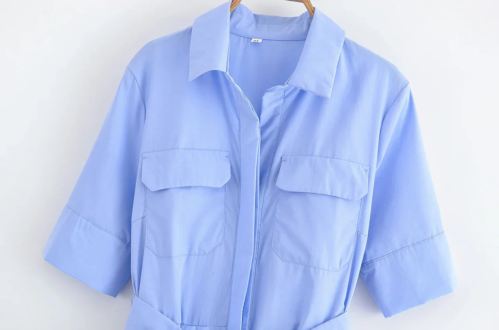 Women's Romantic Red Belted Dress with Lapel Pockets Long Dress for Spring and Summer Elegant Casual Holiday Wear