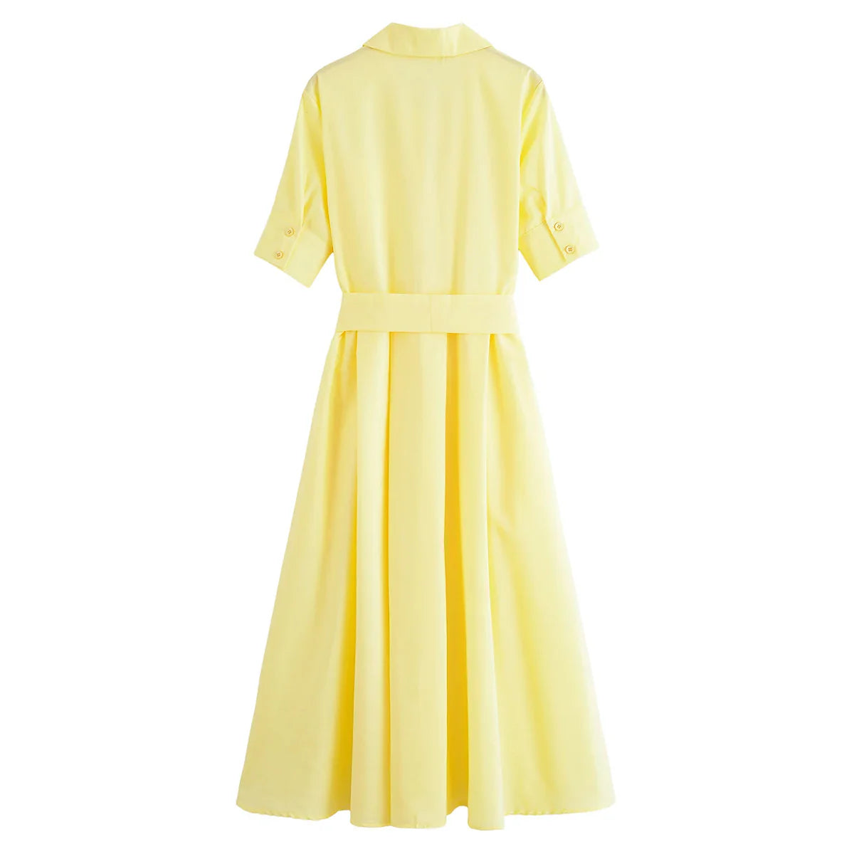 Women's Romantic Red Belted Dress with Lapel Pockets Long Dress for Spring and Summer Elegant Casual Holiday Wear