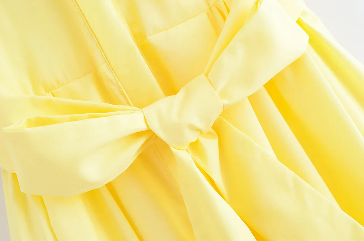 Women's Romantic Red Belted Dress with Lapel Pockets Long Dress for Spring and Summer Elegant Casual Holiday Wear