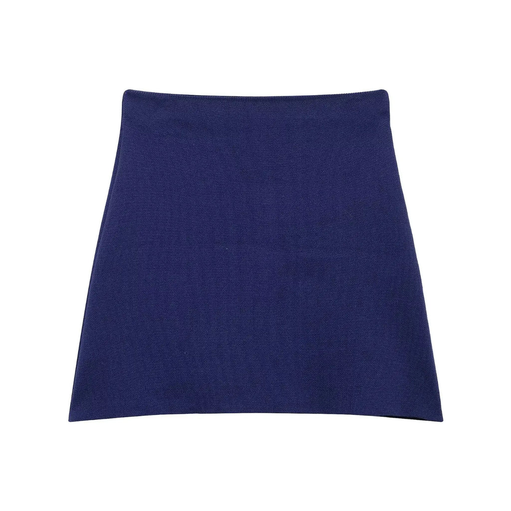 Casual Blue Knitted Women Sweater Set Long Sleeve O Neck Cardigan with Sheath Mini Skirt Stylish Spring Summer Outfit