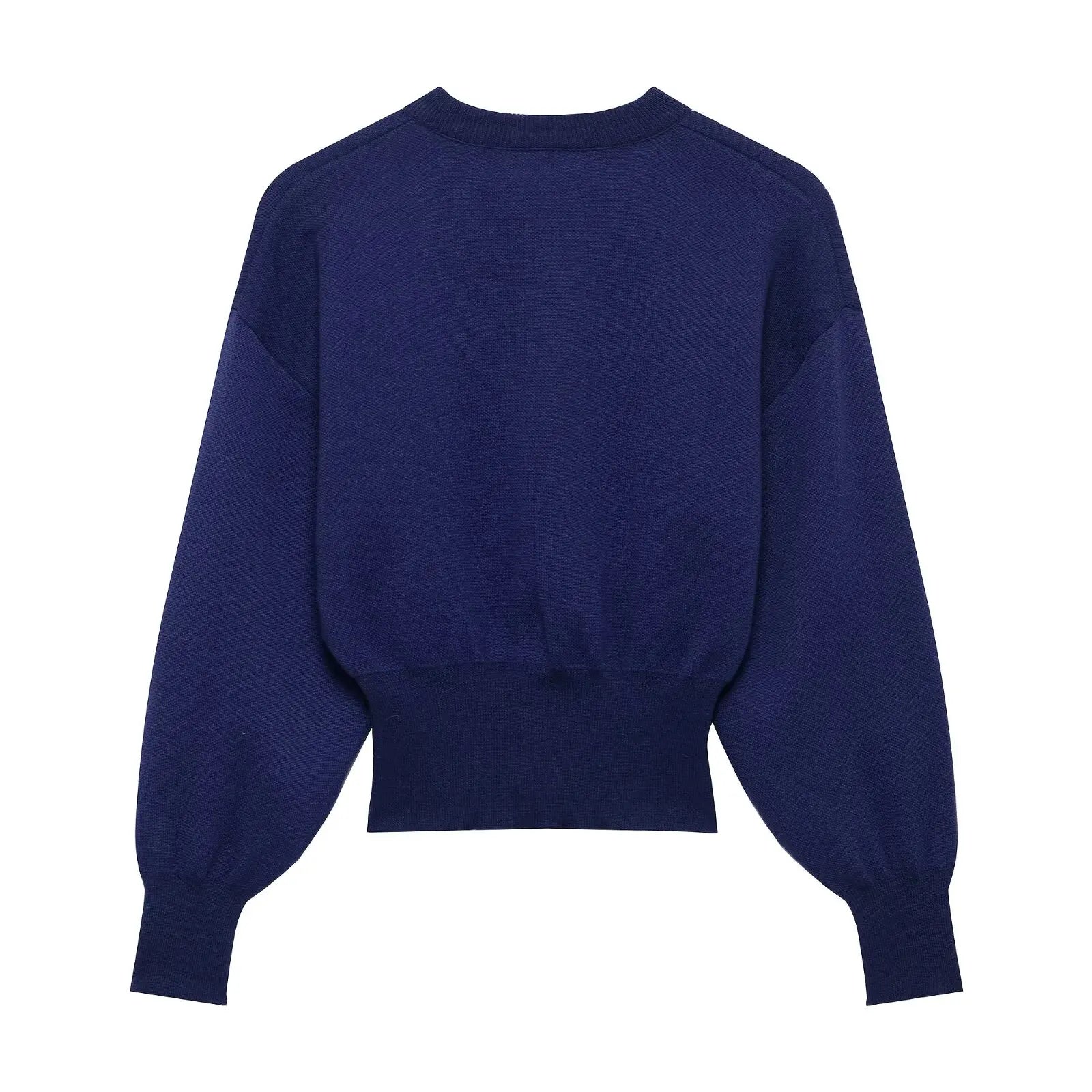 Casual Blue Knitted Women Sweater Set Long Sleeve O Neck Cardigan with Sheath Mini Skirt Stylish Spring Summer Outfit