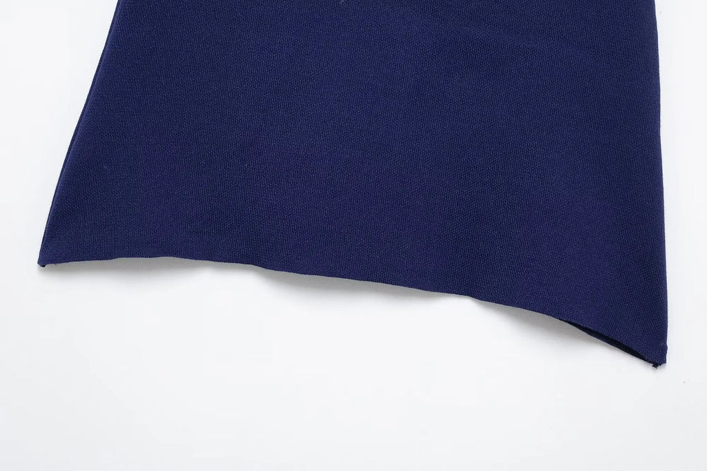 Casual Blue Knitted Women Sweater Set Long Sleeve O Neck Cardigan with Sheath Mini Skirt Stylish Spring Summer Outfit