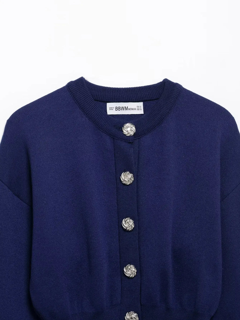 Casual Blue Knitted Women Sweater Set Long Sleeve O Neck Cardigan with Sheath Mini Skirt Stylish Spring Summer Outfit