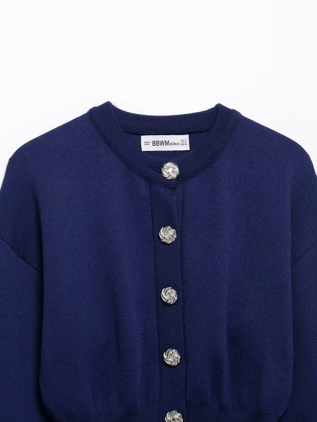 Casual Blue Knitted Women Sweater Set Long Sleeve O Neck Cardigan with Sheath Mini Skirt Stylish Spring Summer Outfit