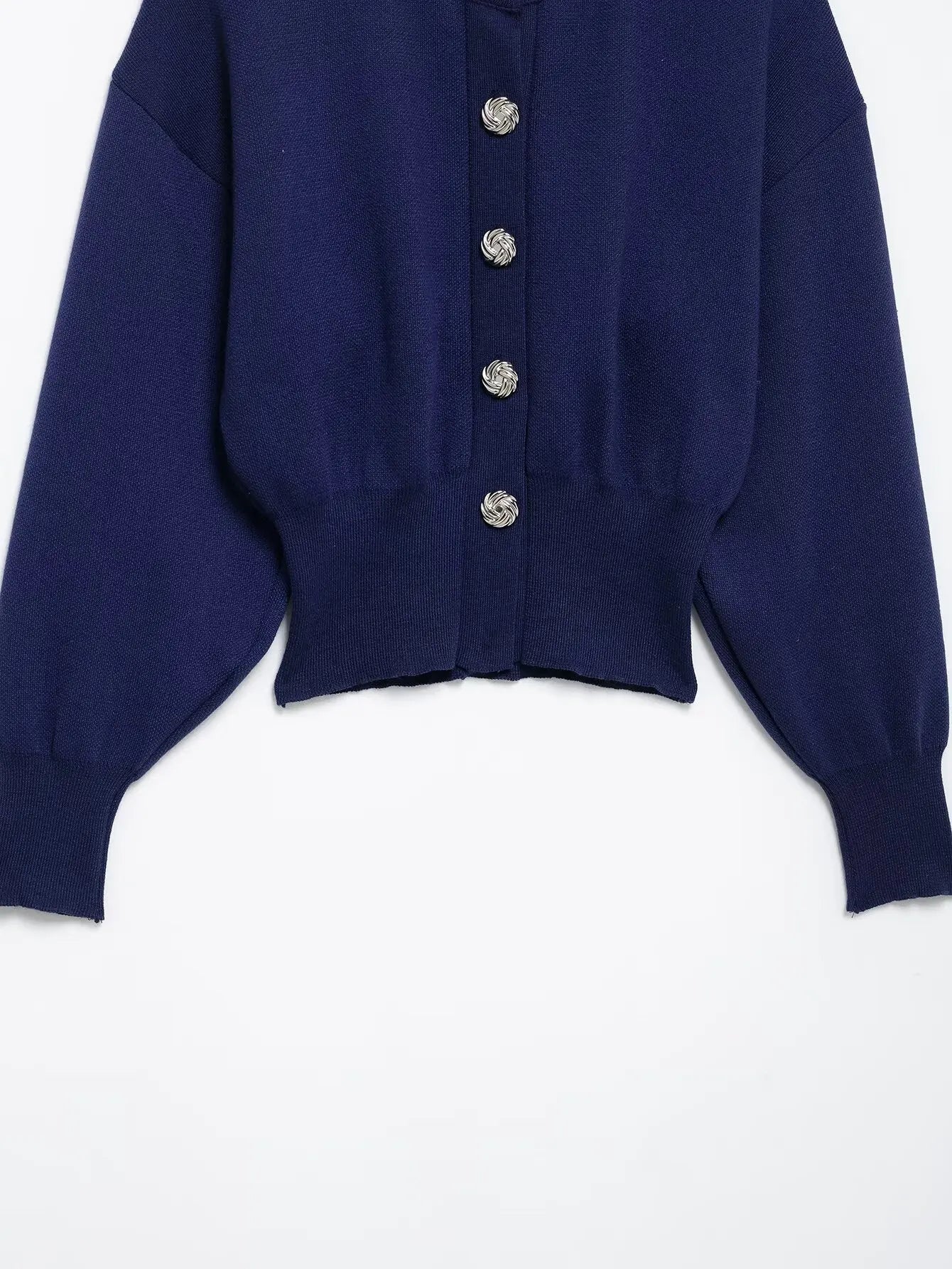 Casual Blue Knitted Women Sweater Set Long Sleeve O Neck Cardigan with Sheath Mini Skirt Stylish Spring Summer Outfit