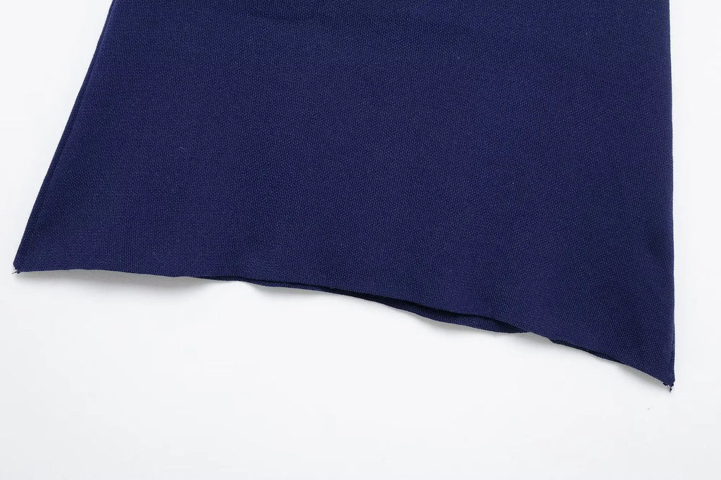 Casual Blue Knitted Women Sweater Set Long Sleeve O Neck Cardigan with Sheath Mini Skirt Stylish Spring Summer Outfit