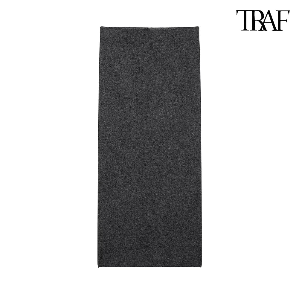 Vintage Elegant Two-Piece Knit Set for Women Diamond Pattern Belted Jacket and Slit Skirt Fall Fashion Ensemble