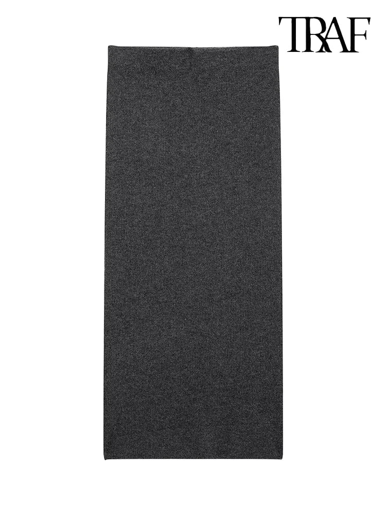 Vintage Elegant Two-Piece Knit Set for Women Diamond Pattern Belted Jacket and Slit Skirt Fall Fashion Ensemble