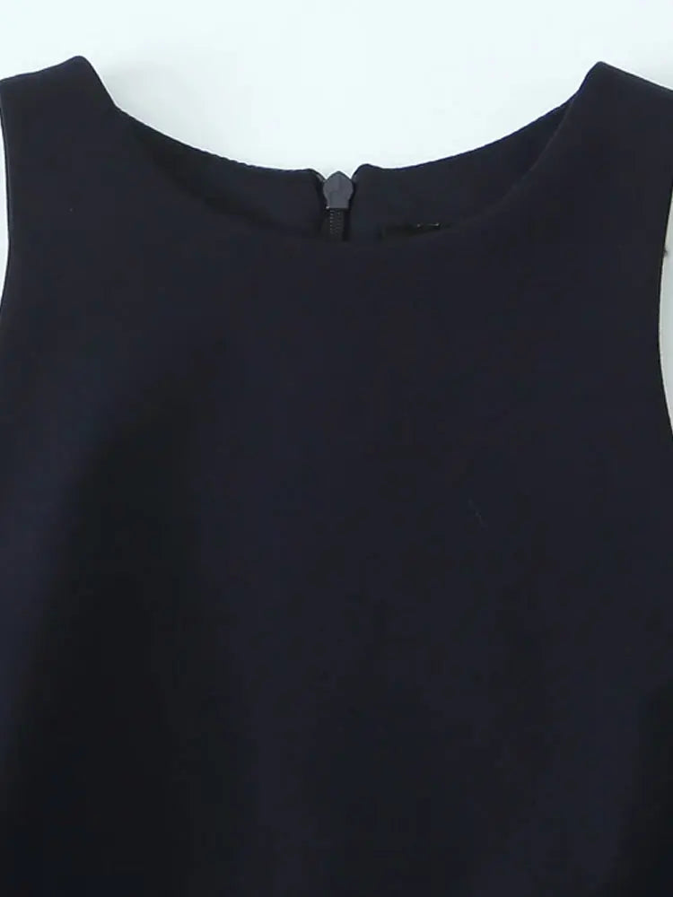 Chic Pleated Mini Dress for Women with Side Loops and Halter Neck Elegant Back Zipper Stylish Female Dress