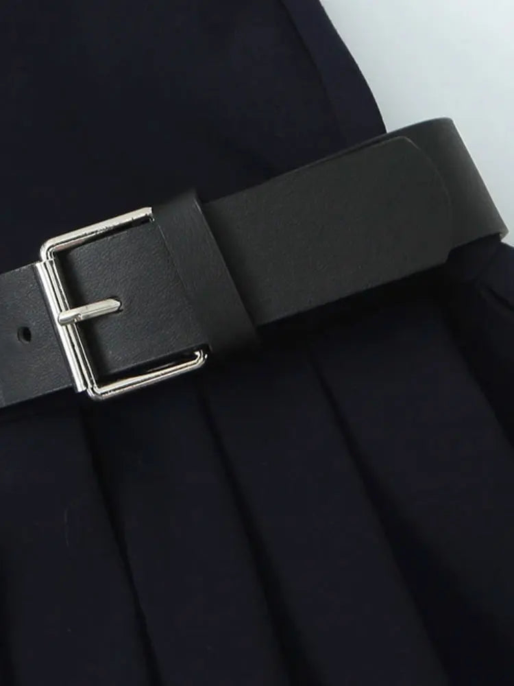 Chic Pleated Mini Dress for Women with Side Loops and Halter Neck Elegant Back Zipper Stylish Female Dress