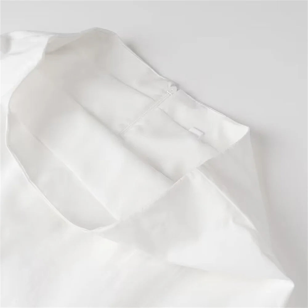 Casual Women's Fashion Solid Color Cotton Hemp Embroidered Set Dress Summer Lightweight Simple Stylish Design