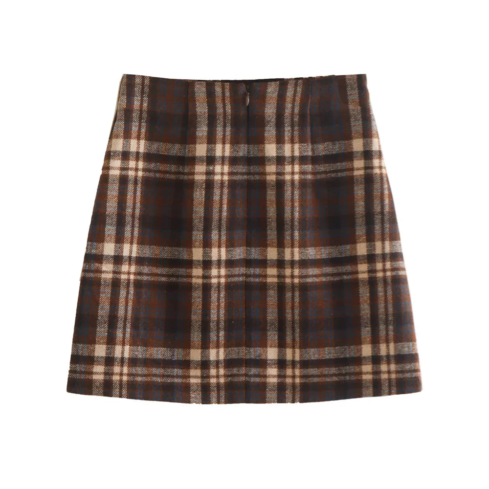 Casual Women's Fashion Round Neck Retro Pattern Long Sleeve Coat and Half Skirt Set for Elegant Layered Styling