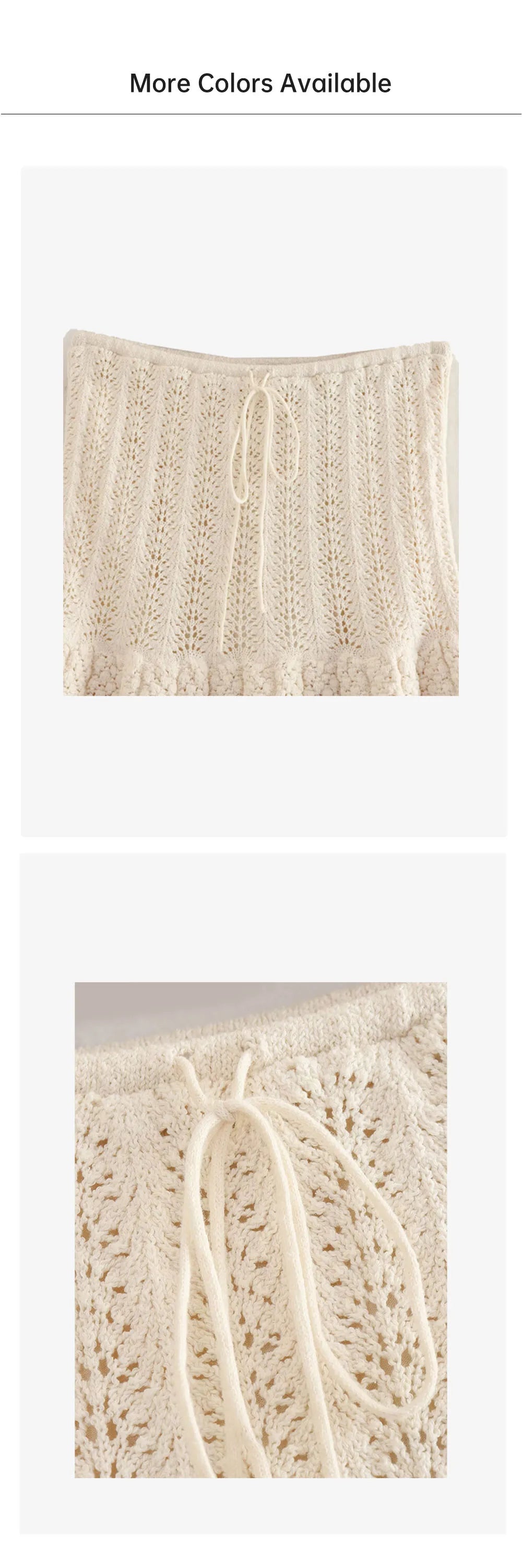 Women's Fashion Jacquard Hollow-Out Knitted Crop Top and Mini Skirt Set Stylish Slim Fit Two-Piece Outfit for Casual and Office Wear