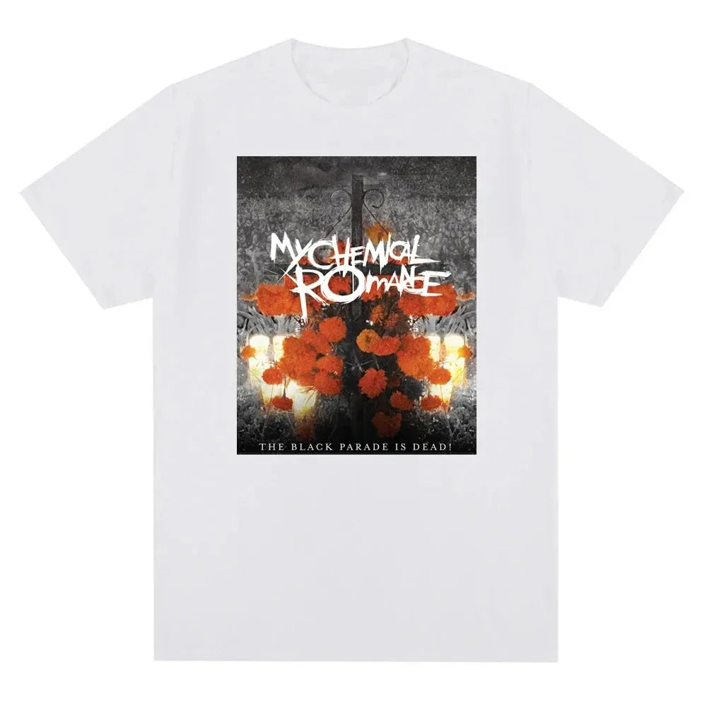 My Chemical Romance Inspired Cotton T-Shirt for Men and Women Casual Short Sleeve Printed Streetwear Trend Tee Top