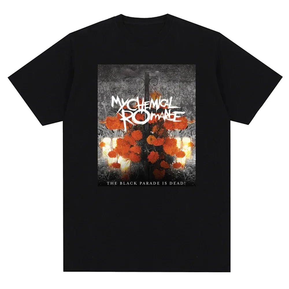 My Chemical Romance Inspired Cotton T-Shirt for Men and Women Casual Short Sleeve Printed Streetwear Trend Tee Top