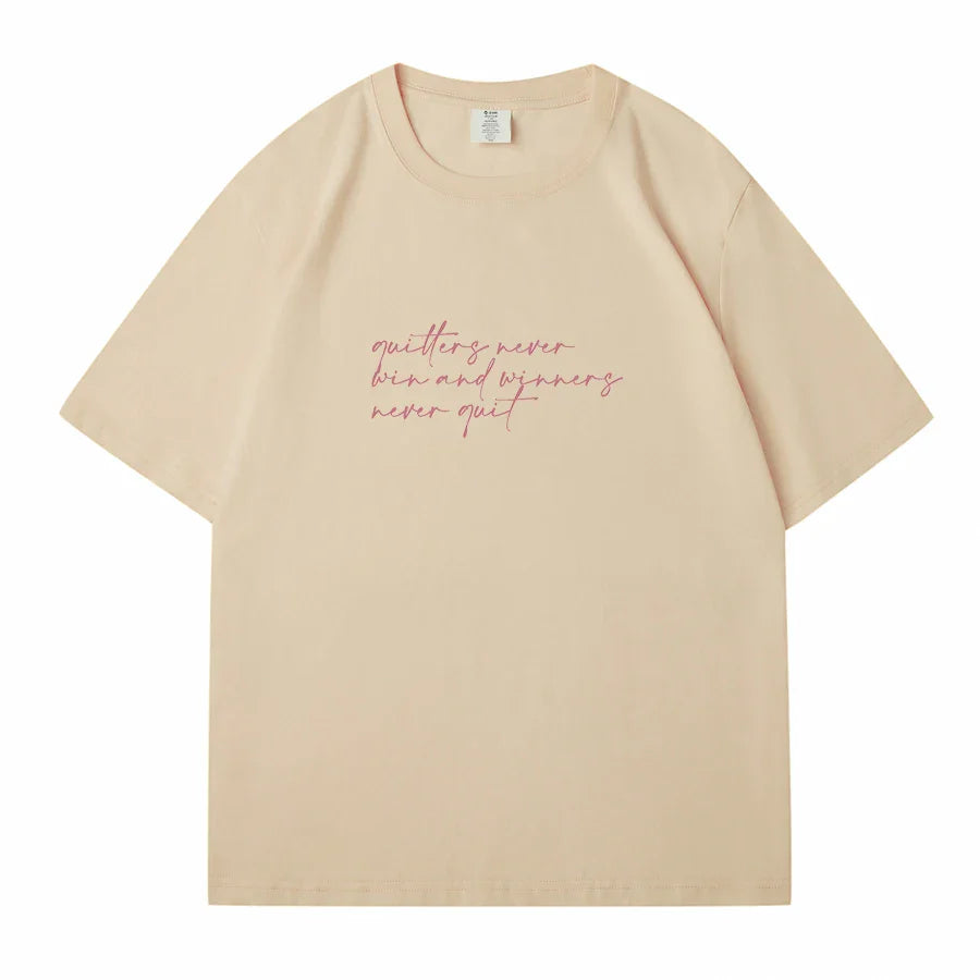 Women's Casual Cotton Short Sleeve T-Shirt with Trendy Letter Print in White and Purple Summer Tee for Young Ladies