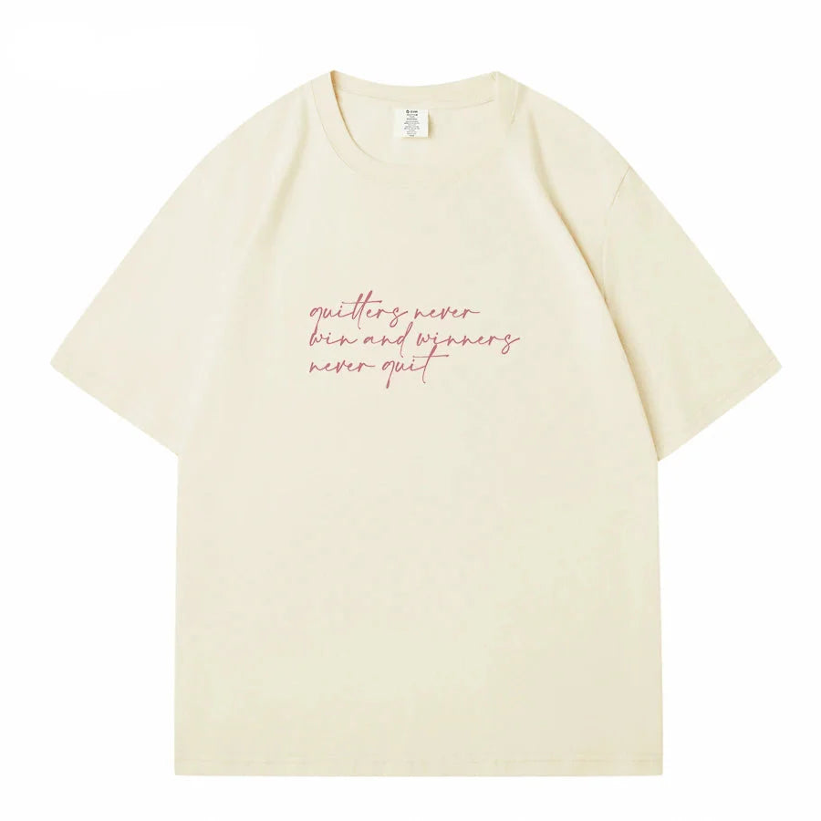 Women's Casual Cotton Short Sleeve T-Shirt with Trendy Letter Print in White and Purple Summer Tee for Young Ladies