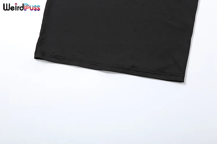 Chic Summer Women's Irregular Collar Sleeveless Dress with Incline Puss Shoulder Design and Body-Hugging Fit