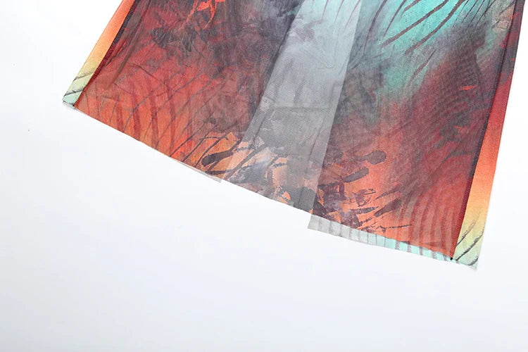 Weird Puss Gradient Colorful Dress for Women Hollow Cross Halter Backless Robe Sexy Midnight Vacation Hipster Party Bodycon