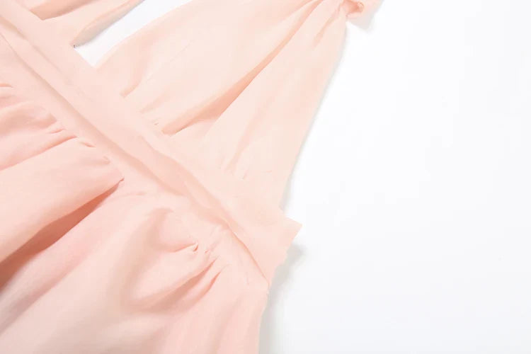 Women's Tiered Tassel Backless Halter Dress with Gradient Color Lace and Pleated Design for Beach Vacations and Party Looks