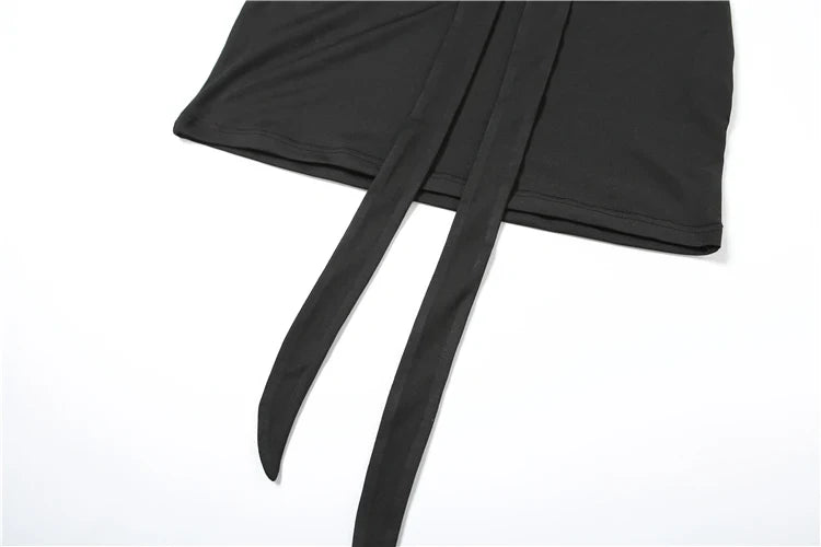 Seductive Backless Deep V-Neck Bandage Halter Dress for Women Slim Fit Summer Nightlife Trendy Clubwear