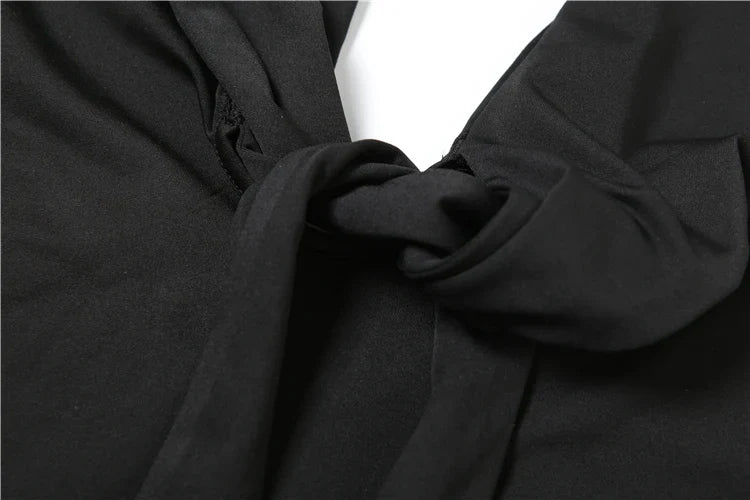 Seductive Backless Deep V-Neck Bandage Halter Dress for Women Slim Fit Summer Nightlife Trendy Clubwear