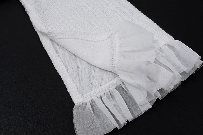 Sexy Y2K Ruffle Tiered Mini Skirt and Tie Front Top Two Piece Matching Set for Elegant Stylish Outfits