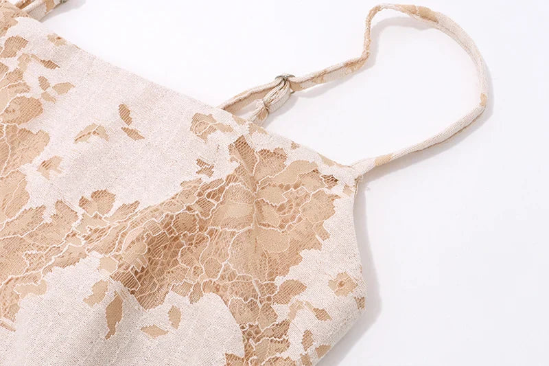 Elegant Printed Sleeveless Backless Spaghetti Strap Summer Party Dress for Women