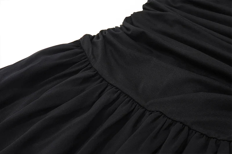 Elegant Slip Long Dress for Women with Ruched Bodycon Fit and Solid Maxi Design Perfect for Spring and Summer High-Waist Vestidos for a Chic and Temperament Look