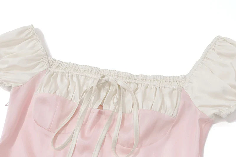 Elegant Pink Y2K Summer Dress for Women Slim Fit Sweet Tank Evening Party Club Vestidos