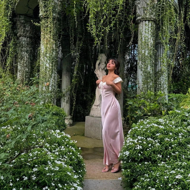 Elegant Pink Y2K Summer Dress for Women Slim Fit Sweet Tank Evening Party Club Vestidos