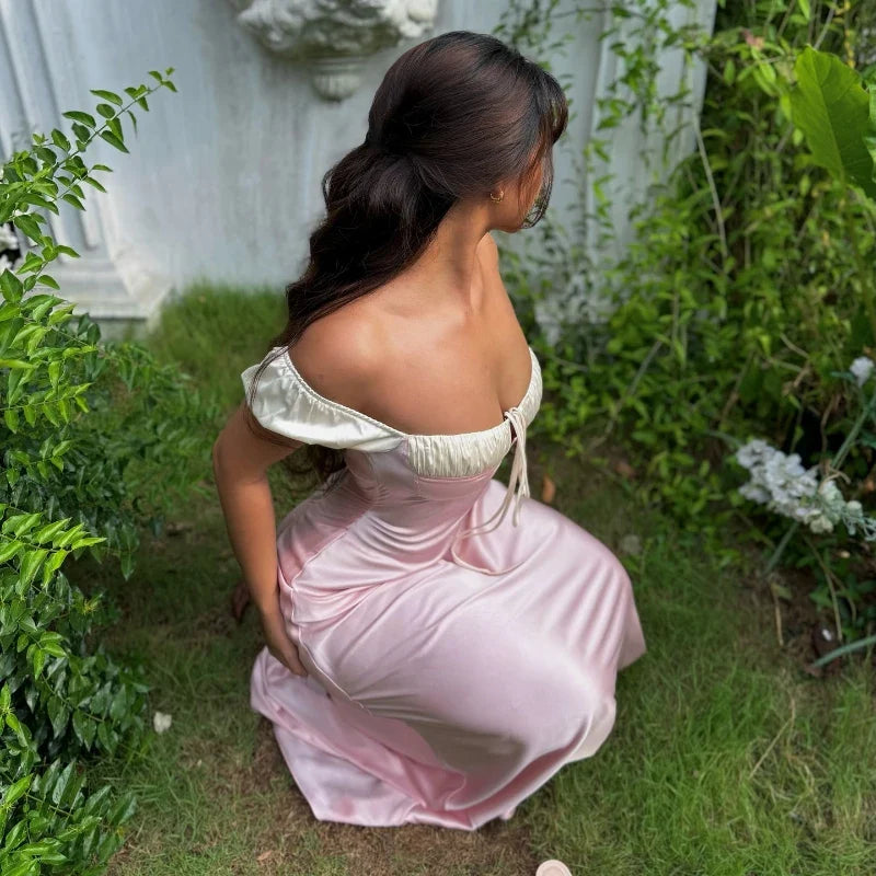 Elegant Pink Y2K Summer Dress for Women Slim Fit Sweet Tank Evening Party Club Vestidos