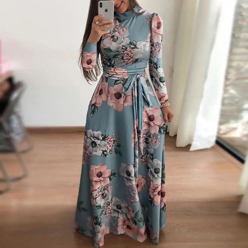 Flower Print Short Sleeve Swing Dress for Women Elegant Casual Summer Dress with Flowy Fit