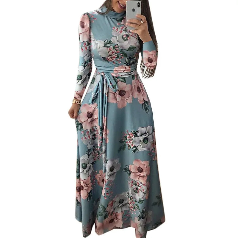 Flower Print Short Sleeve Swing Dress for Women Elegant Casual Summer Dress with Flowy Fit