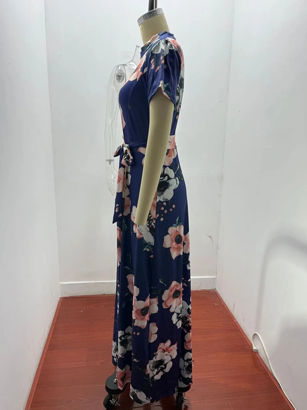 Flower Print Short Sleeve Swing Dress for Women Elegant Casual Summer Dress with Flowy Fit