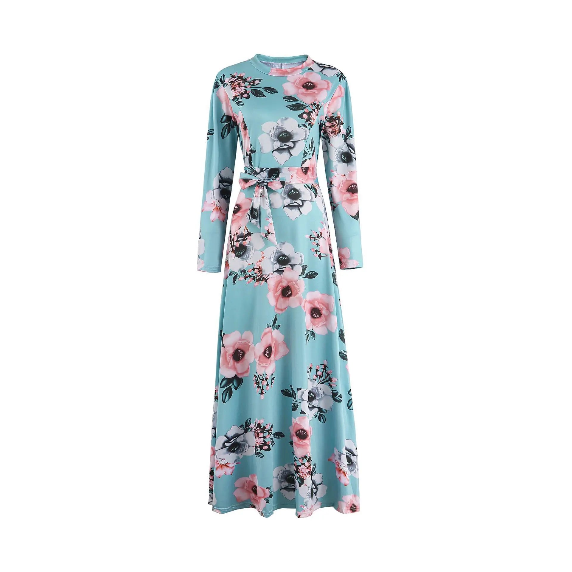 Flower Print Short Sleeve Swing Dress for Women Elegant Casual Summer Dress with Flowy Fit