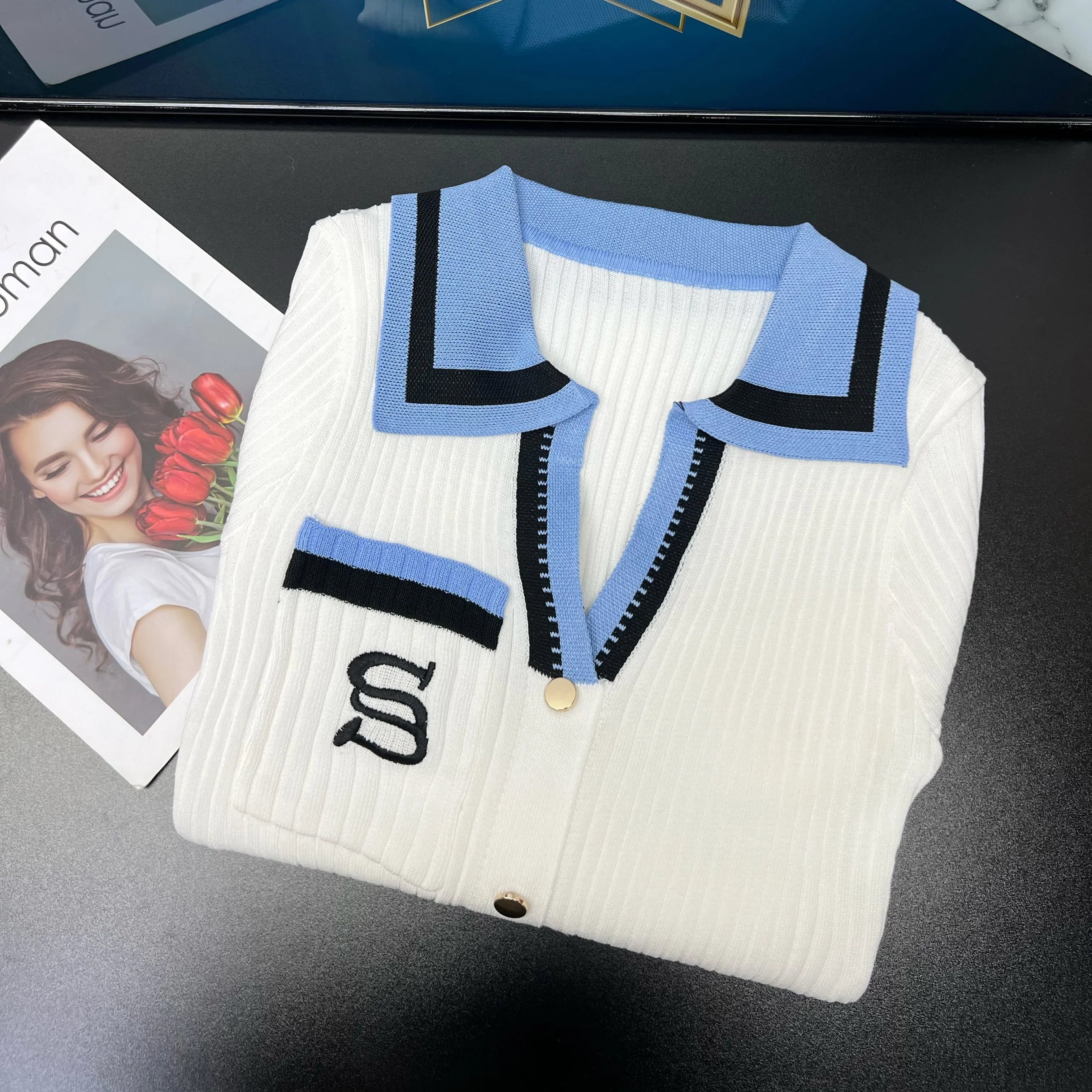 Chic Knit Maxi Dress for Women with Wrap Hips Elegant Embroidered Sweater Design for Office and Casual Wear