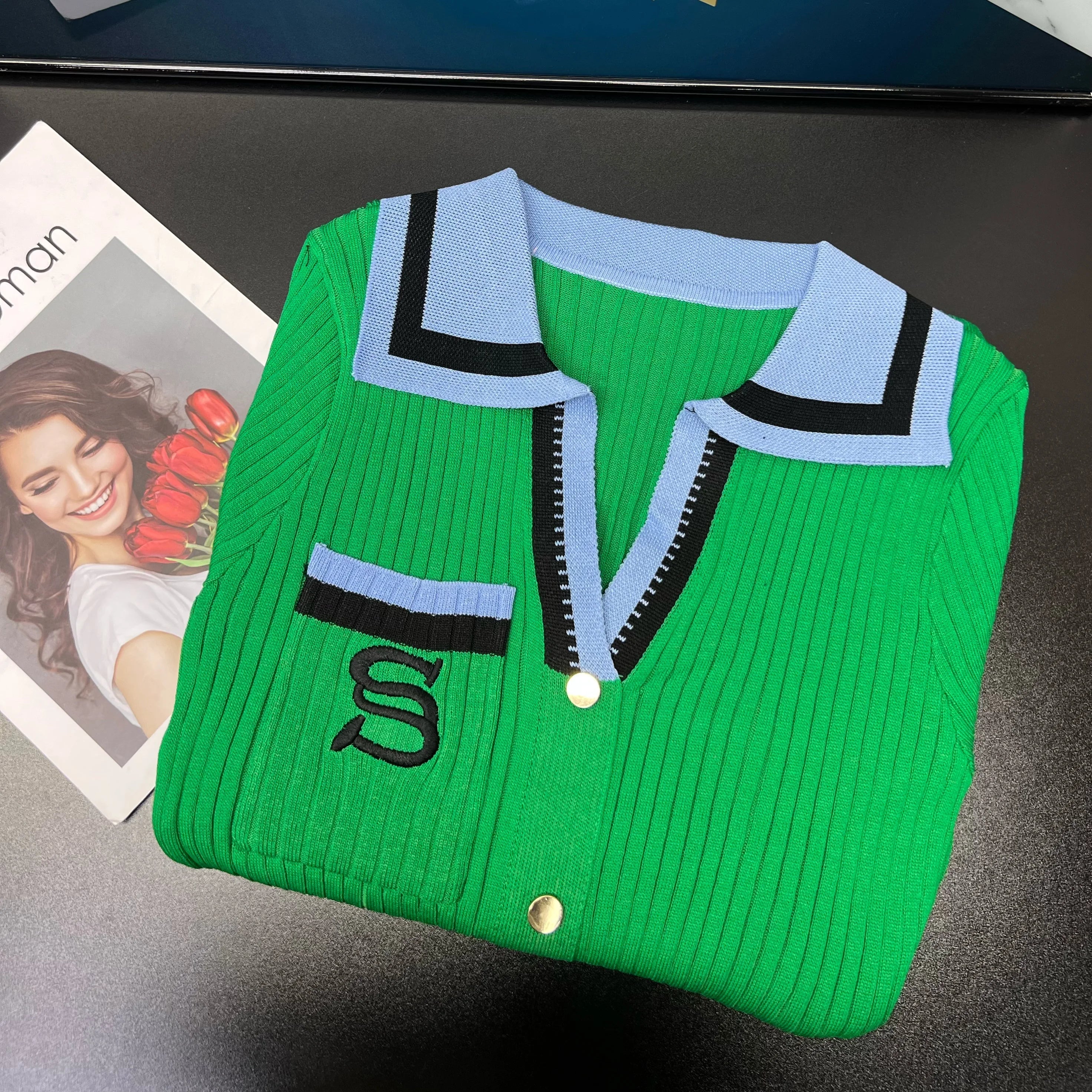 Chic Knit Maxi Dress for Women with Wrap Hips Elegant Embroidered Sweater Design for Office and Casual Wear