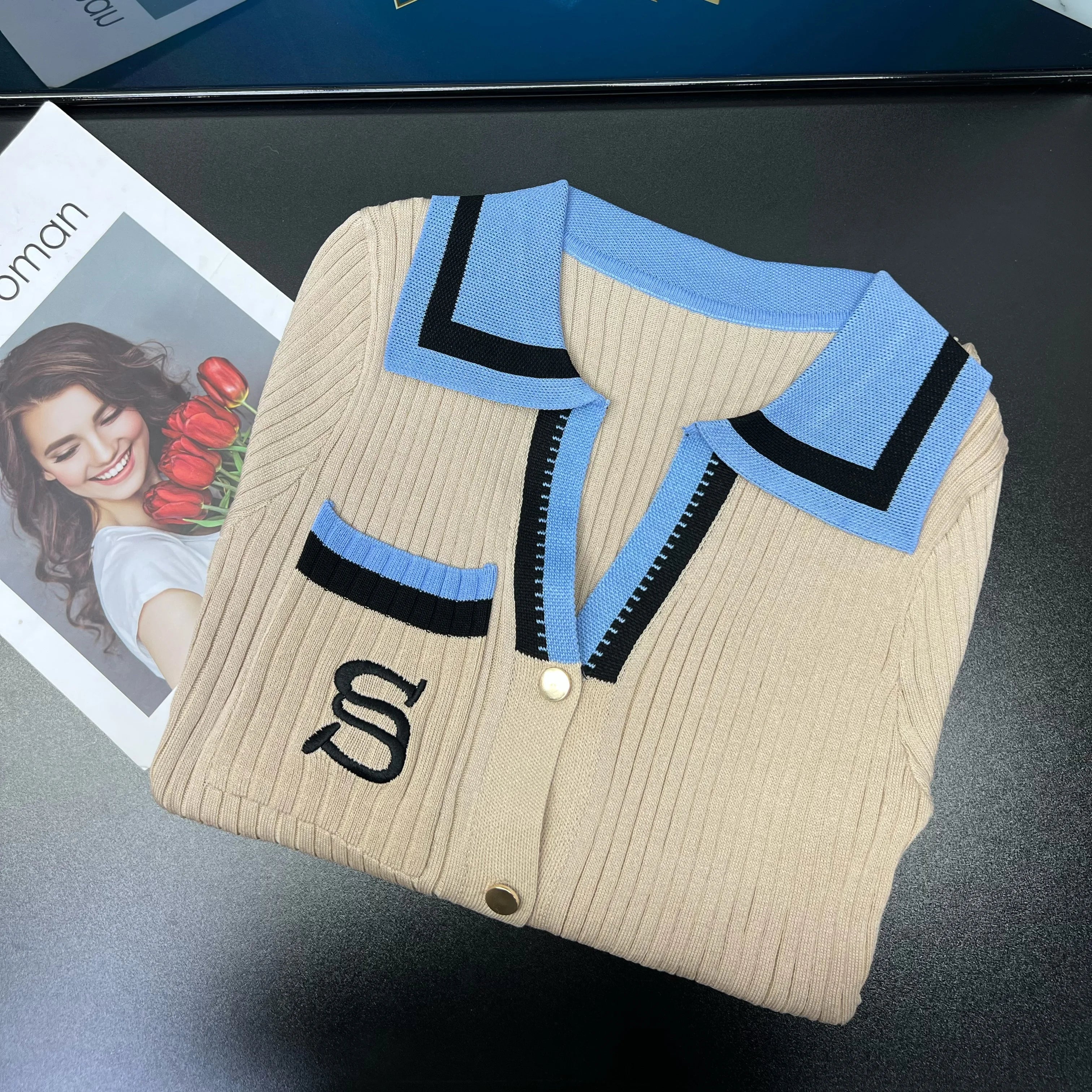 Chic Knit Maxi Dress for Women with Wrap Hips Elegant Embroidered Sweater Design for Office and Casual Wear