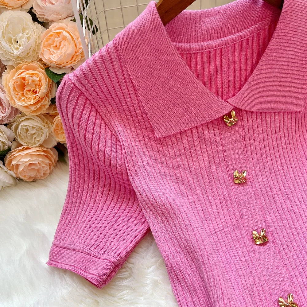 Elegant Patchwork Knitted Long Dress for Women with Luxurious Shirt and Sweater Style Perfect for Spring and Summer Lady Party Wear