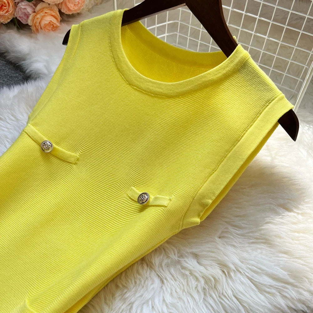 Chic Summer Pleated Short Dress for Women with O-Neck Slim Waist A-Line Party and Streetwear Outfits